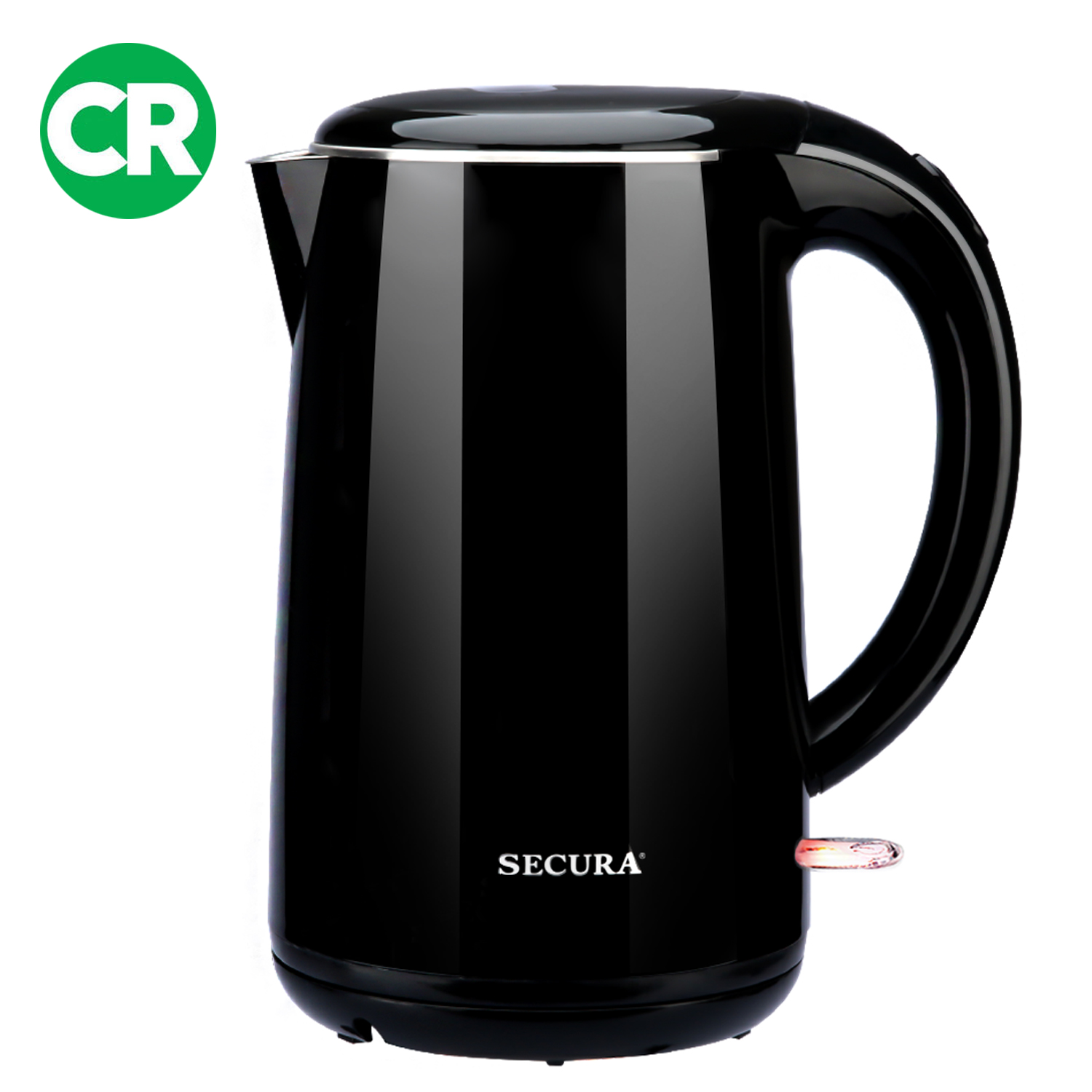 Secura SWK-1701DB The Original Stainless Steel Double Wall Electric Water  Kettle 1.8 Quart, Black Onyx