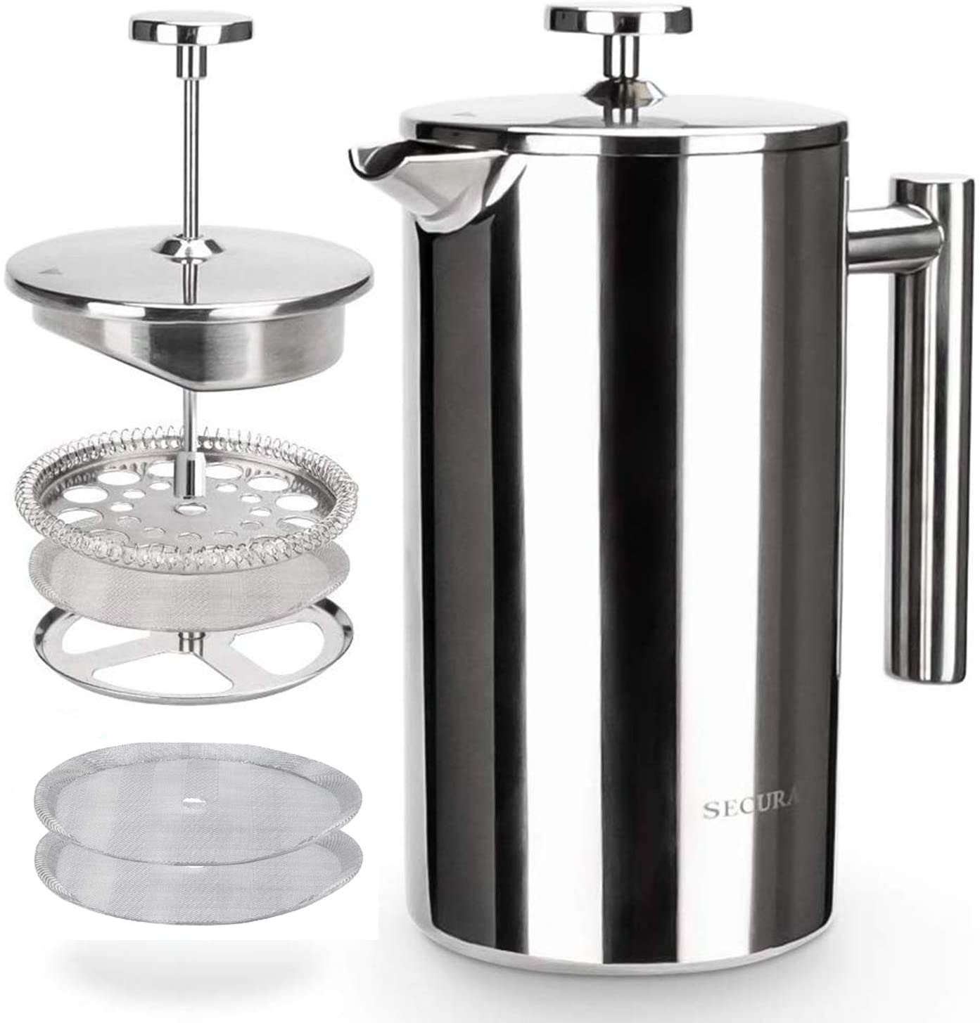 Secura French Press Coffee Maker, 304 Grade Stainless Steel