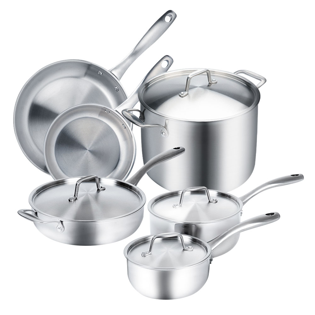 DuxTop Whole-clad Tri-ply Stainless Steel Induction Ready Premium Cookware 14pcs for sale online 