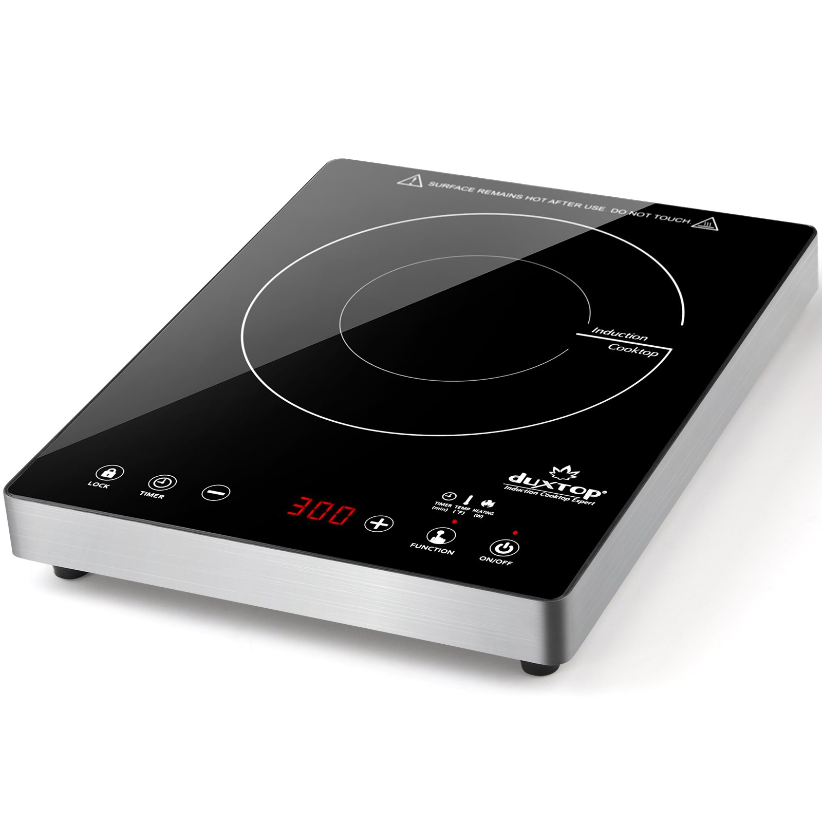 Duxtop Portable Induction Cooktop, High End Full Glass Induction Burner  with Sensor Touch, 1800W Countertop Burner with Stainless Steel Housing,  E200A, Black - The Secura