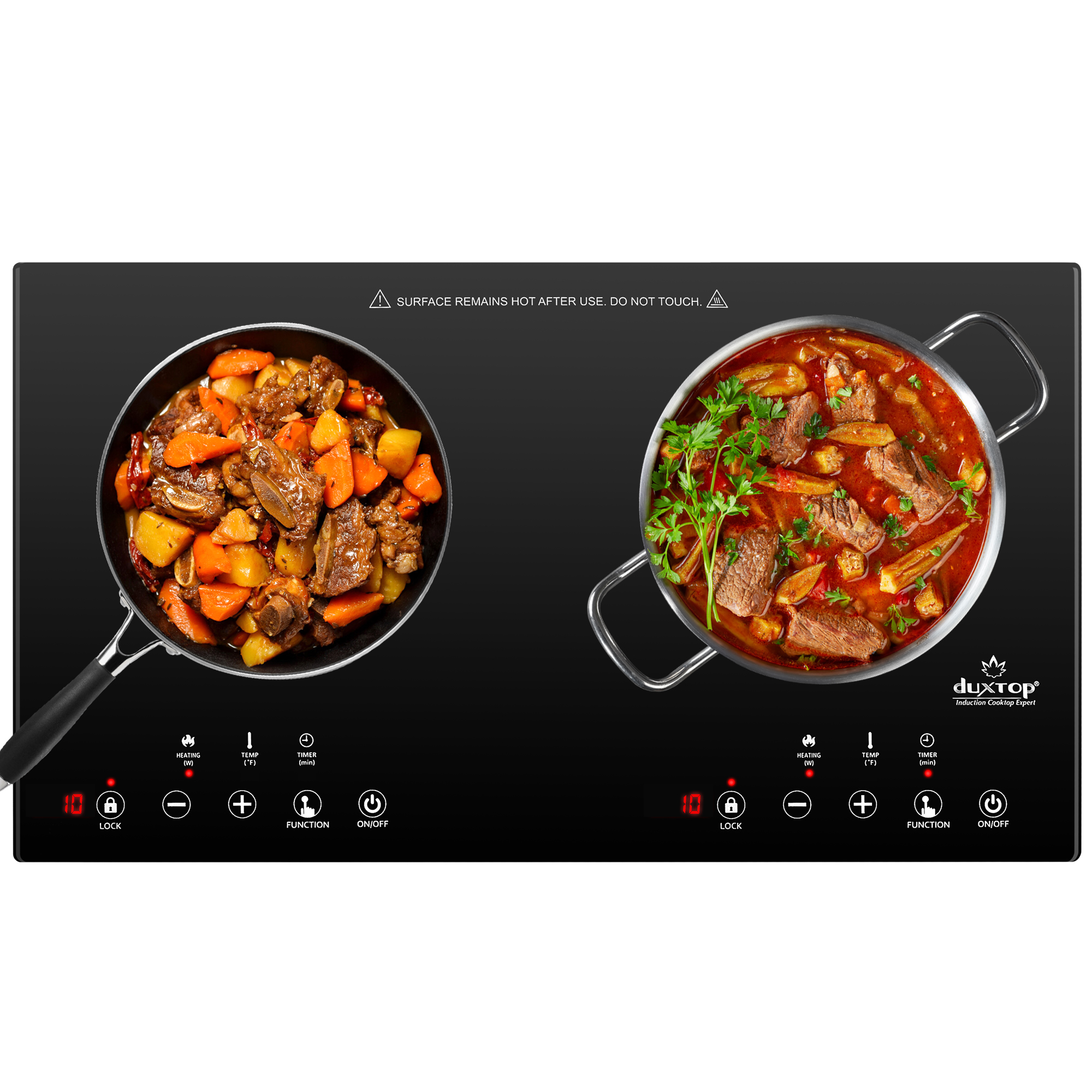 Duxtop 1800W Portable Induction Cooktop 2 Burner, Built-In Countertop  Burners with Adjustable Temperature Control, Sensor Touch Induction Burner  with Timer and Safety Lock, Easy to Clean, 8620BI/BTK35 - The Secura