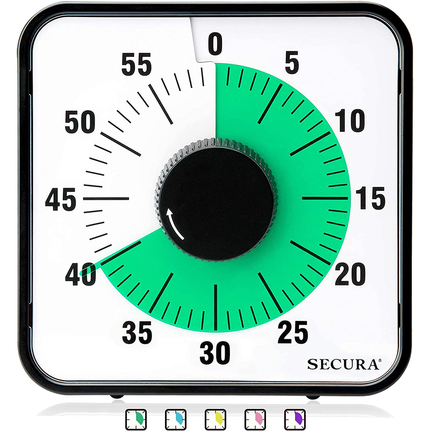 Secura 60-Minute Visual Countdown Timer, 7.5-Inch Oversize Classroom Visual  Timer for Kids and Adults, Durable Mechanical Kitchen Timer Clock with