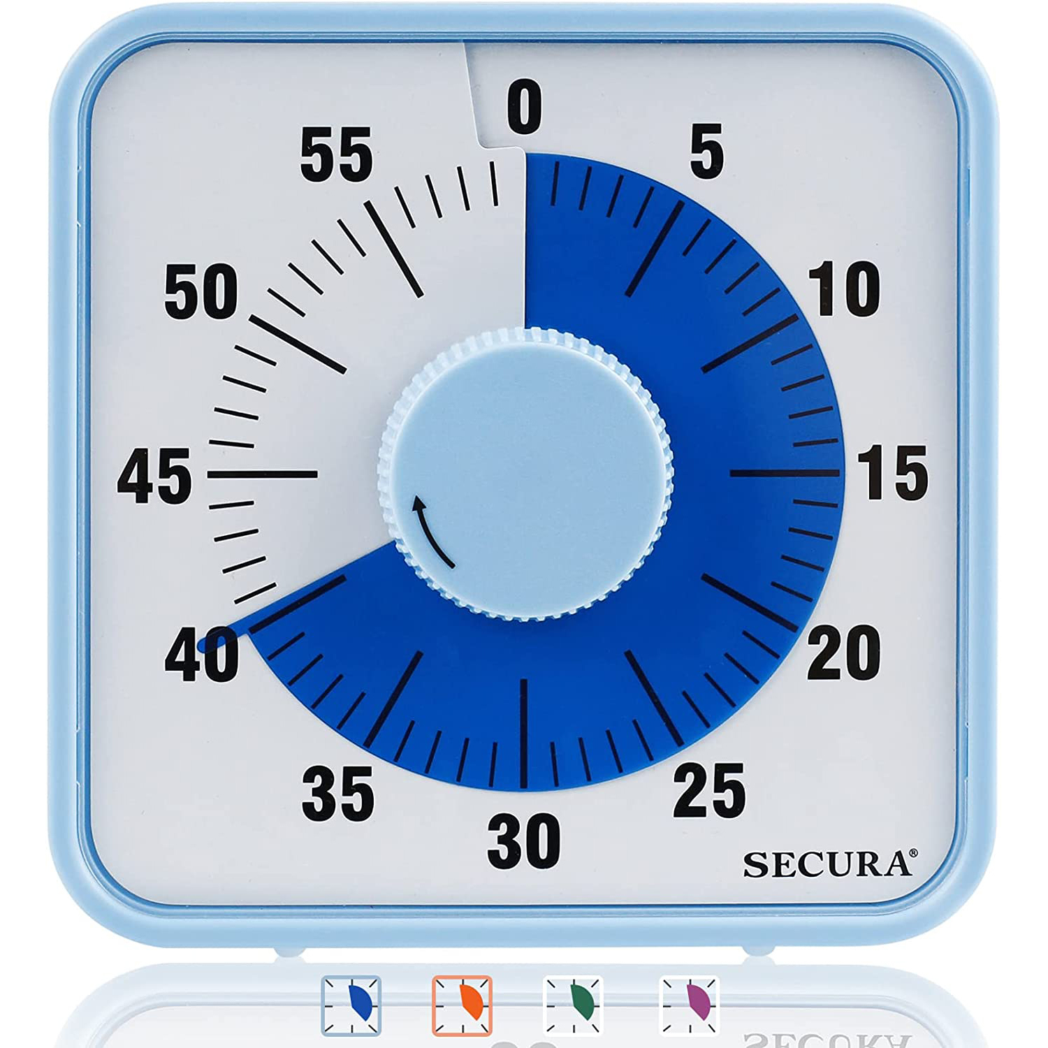 Secura 7.5 Inch Visual Timer, 60 Minute Visual Oversize Countdown Timer for  Kids and Adults, Durable Mechanical Time Management Tool (Blue) - The Secura
