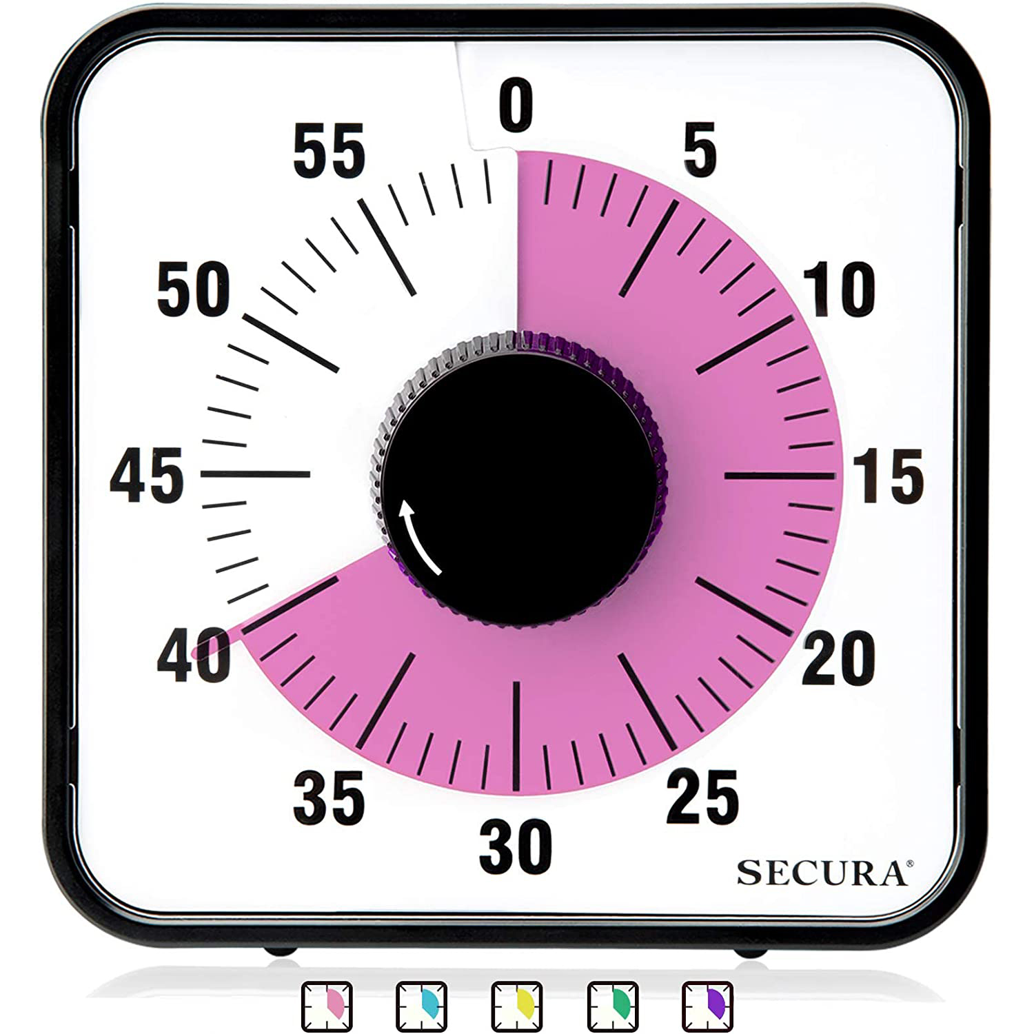 Secura 60-Minute Visual Countdown Timer, 7.5-Inch Oversize Classroom Visual  Timer for Kids and Adults, Durable Mechanical Kitchen Timer Clock with  Magnetic Backing (Peony Color) - The Secura