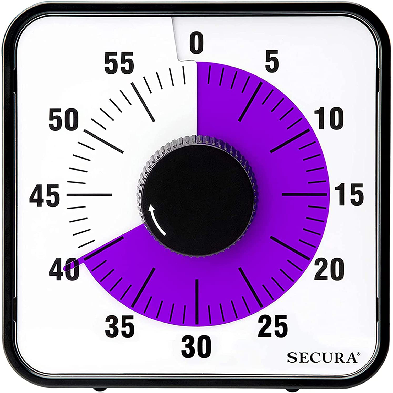 Secura 60-Minute Visual Countdown Timer, 7.5-Inch Oversize