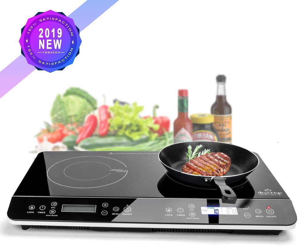 Portable 1800W Electric Double Burner Induction Cooker Cooktop Digital Display 