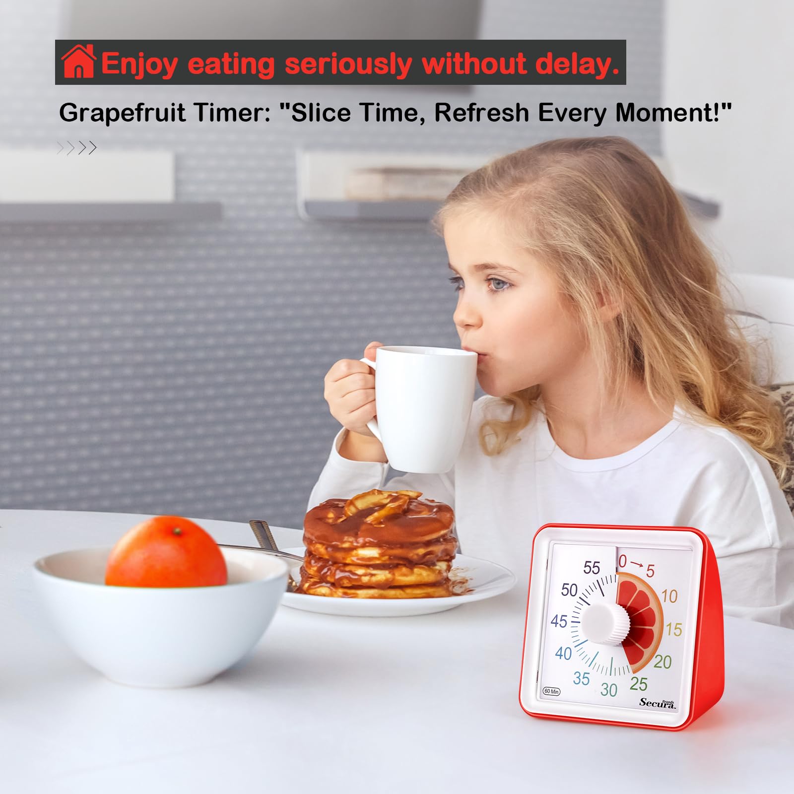 Secura 60-Minute Visual Countdown Timer for Kids & Adults, Classroom ...