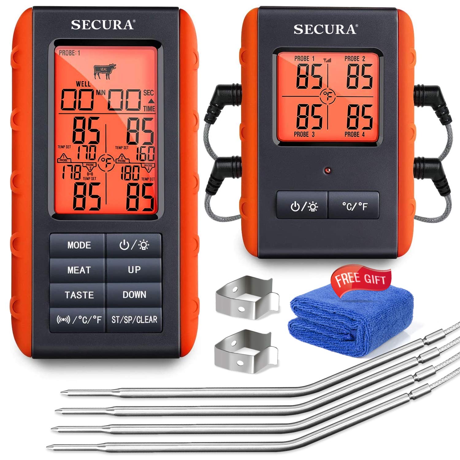 Digital LCD Wireless Remote Kitchen Oven Food Cooking Meat BBQ Grill Thermometer 