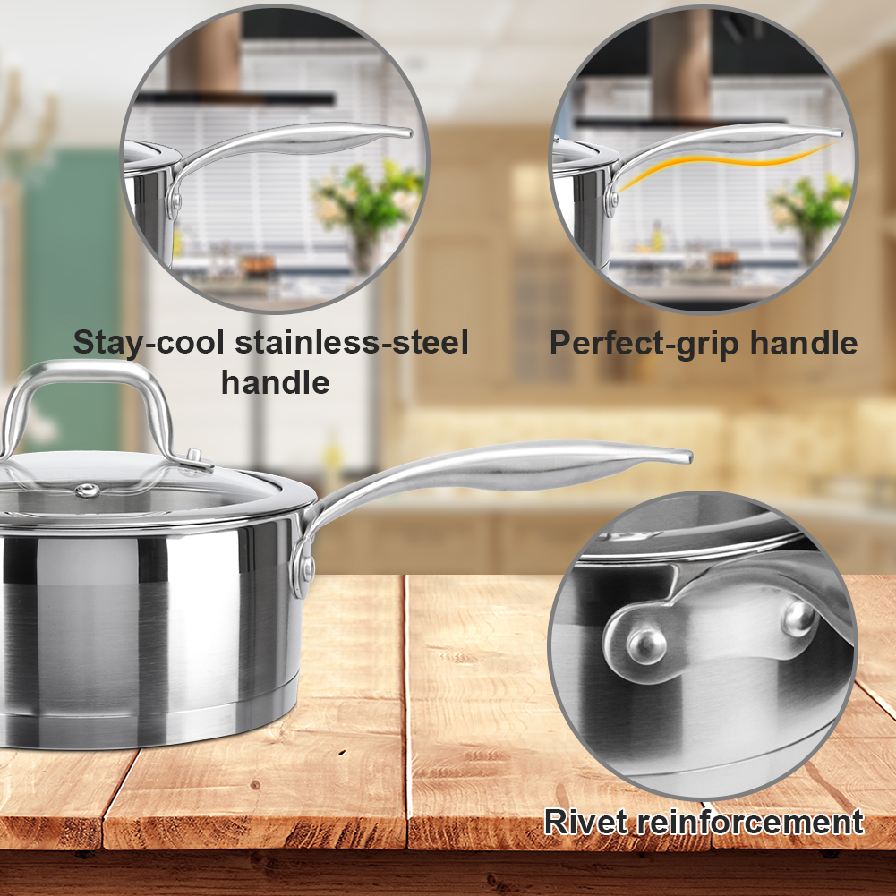 Duxtop Professional Stainless Steel Sauce Pan with Lid, Kitchen