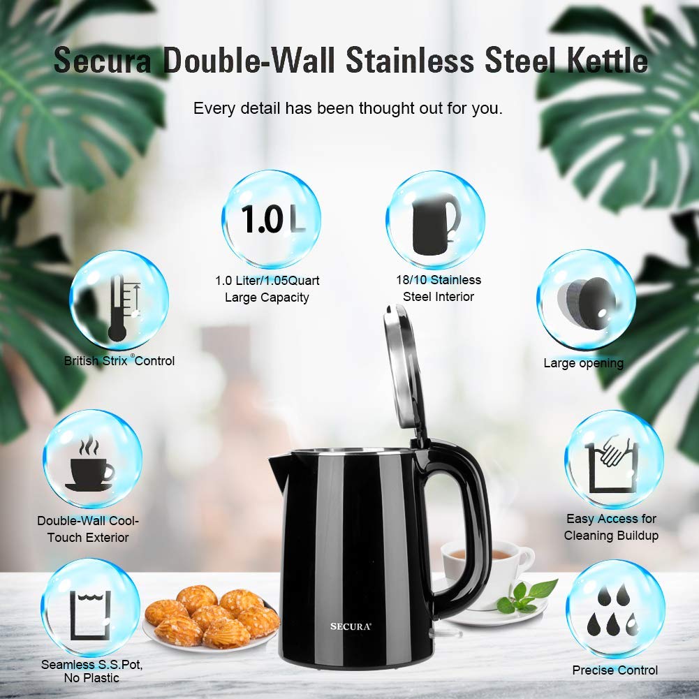 Details about   Multicolor SS Double Wall 1.8 L,1300 W With Boil Dry Protection Electric Kettle 