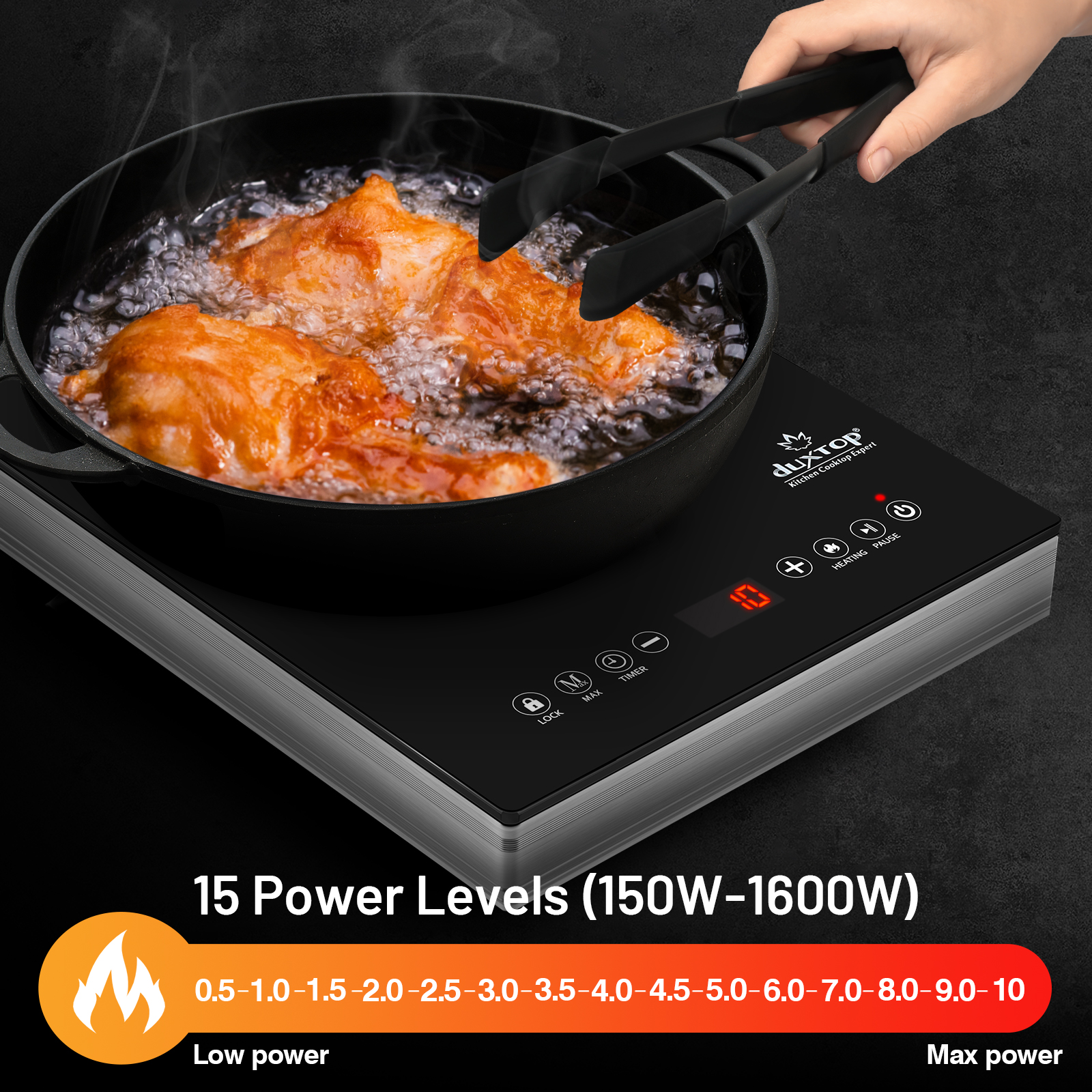Portable Electric Stove Top One Burner Electric Cooktop Hot Plate Touch  Control