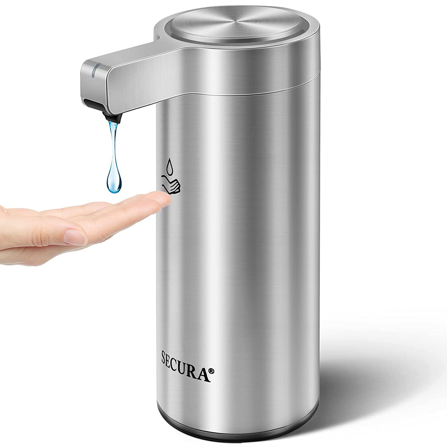Secura Automatic Soap Dispenser, 9 oz/270ml Stainless Steel Touchless Soap Dispenser, Hand