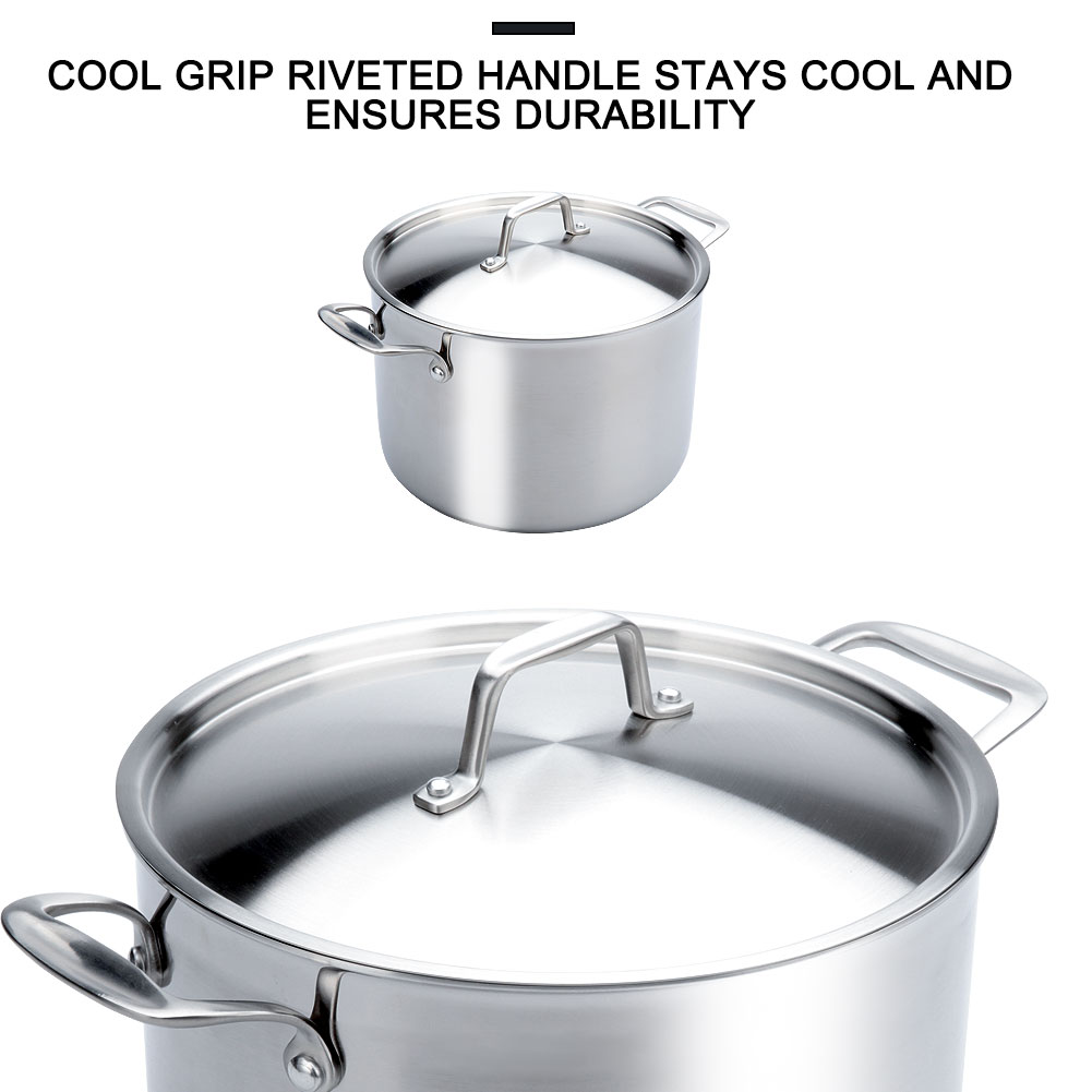 Duxtop Whole-Clad Tri-Ply Stainless Steel Induction Ready Premium Cookware 9-Pc Set Secura SSC-9PC