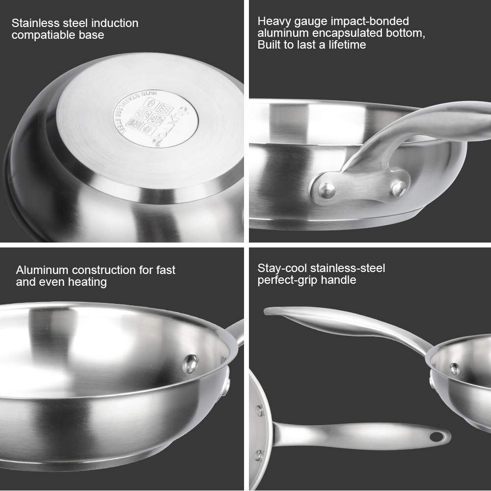 Induction Ready Cookware with Impact-bonded Technology 9.5 Inches Duxtop Professional Stainless Steel Fry Pan Induction Ready Cookware with Impact-bonded Technology 9.5 Inches Duxtop Professional Stainless Steel Fry Pan