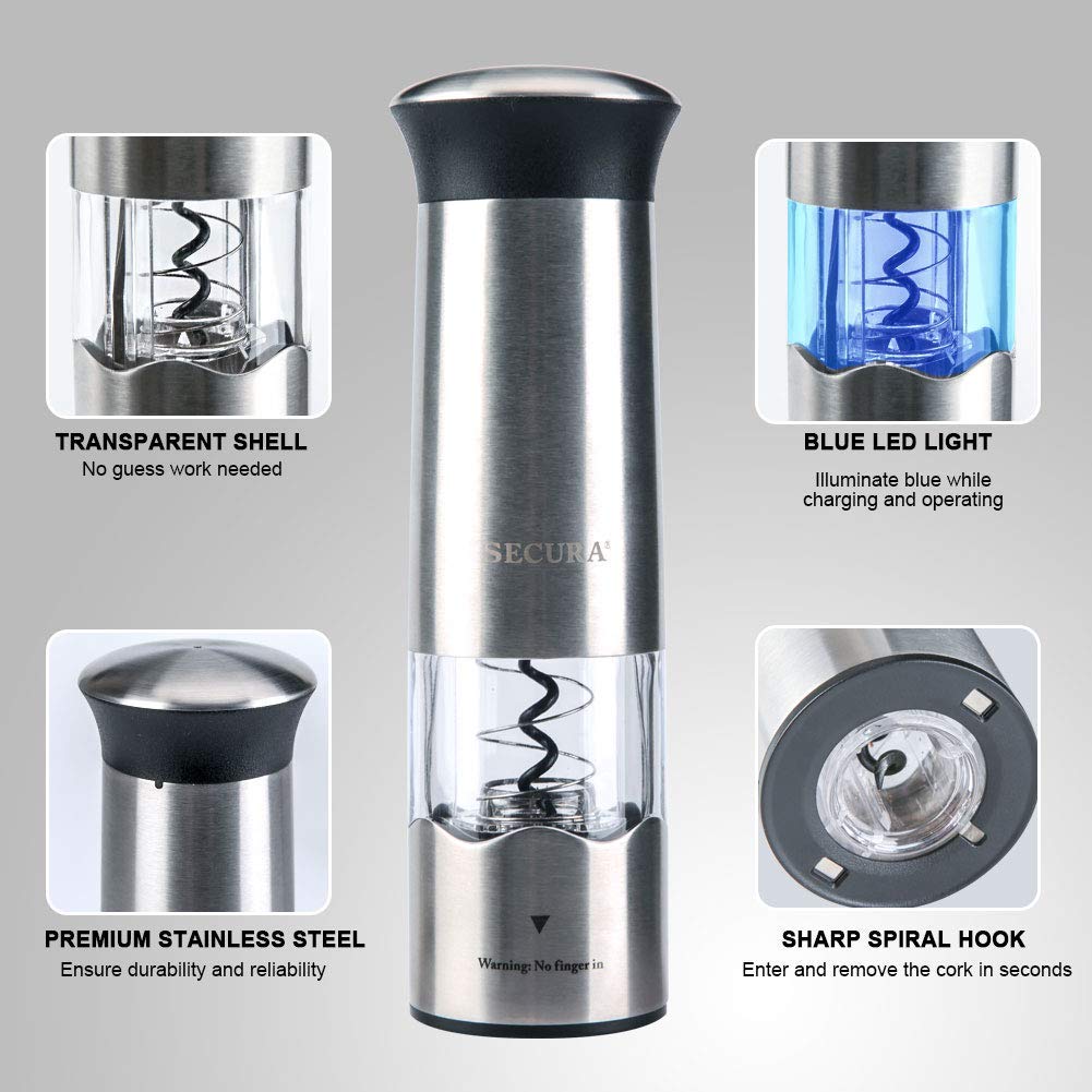 Secura Automatic Electric Corkscrew Wine Bottle Opener, Full Automatic