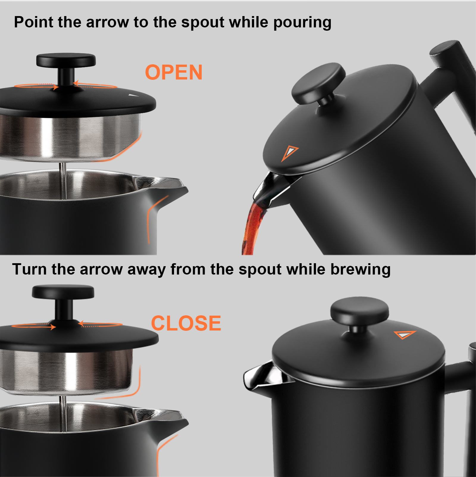 Secura French Press Coffee Maker, DoubleWall 304 Grade Stainless Steel