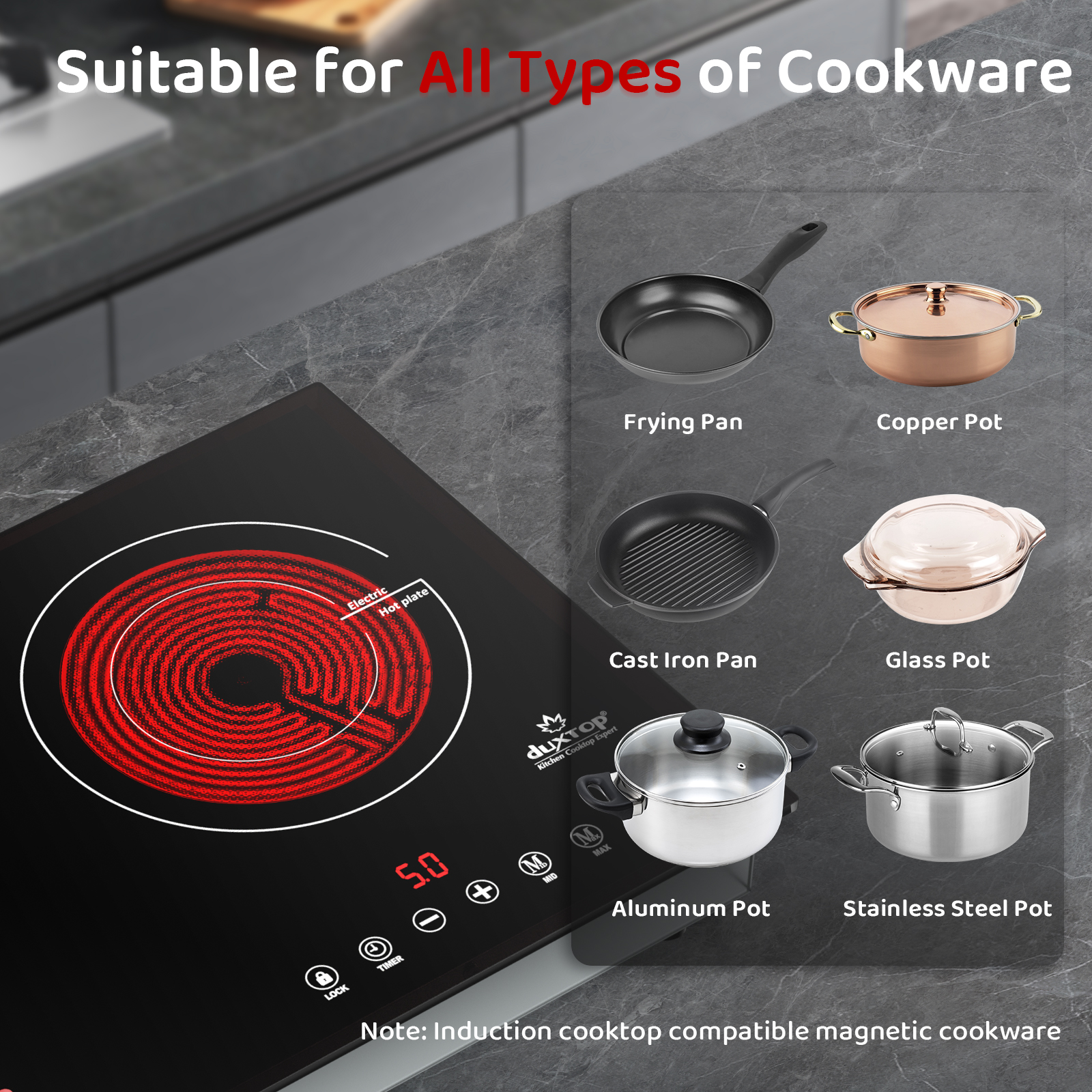 Duxtop double clearance induction cooktop