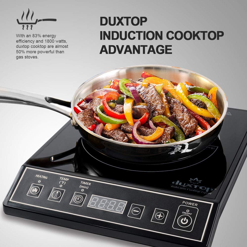 Duxtop 1800W Portable Induction Cooktop Countertop Burner, Black The