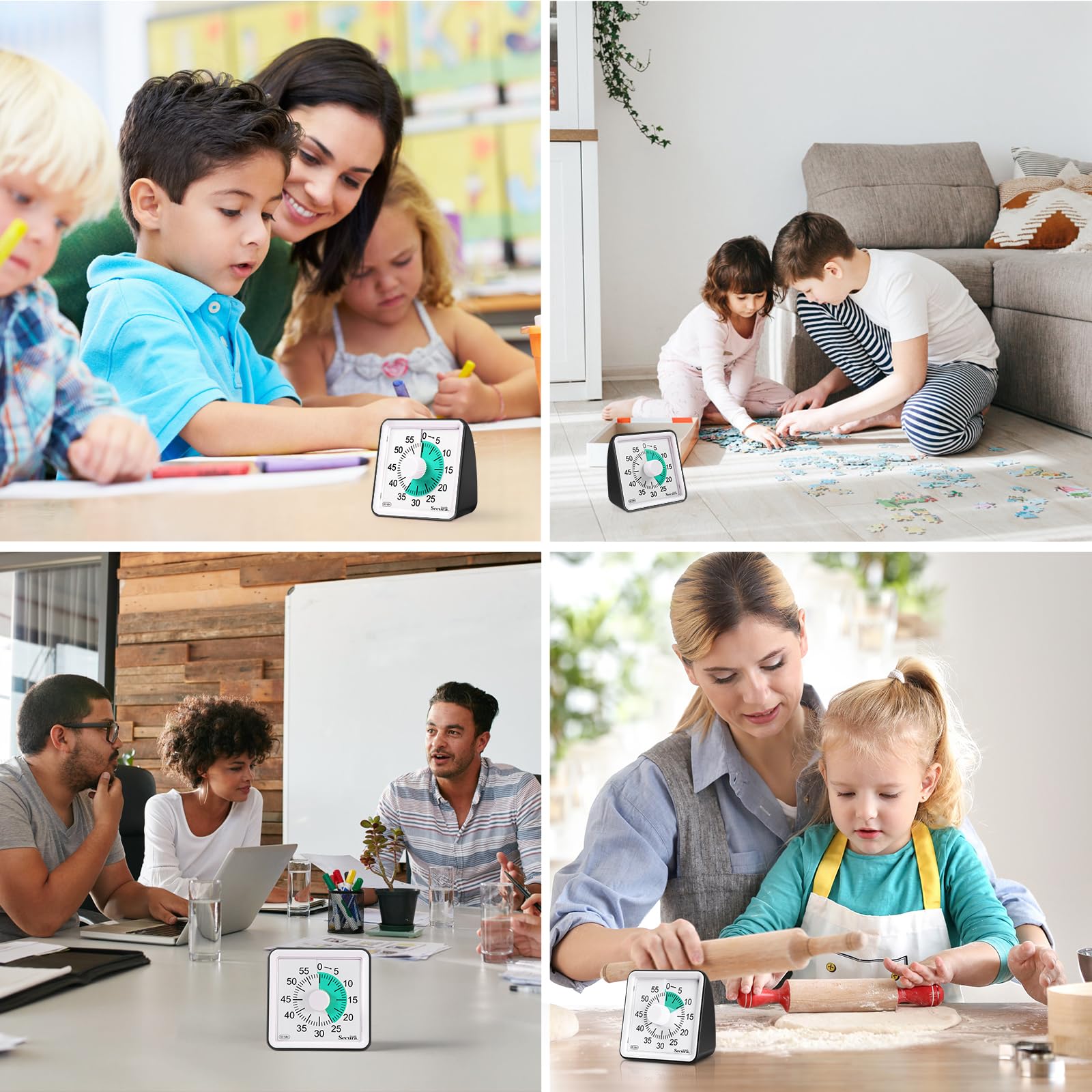 Secura 60-Minute Visual Countdown Timer for Kids & Adults, Classroom ...