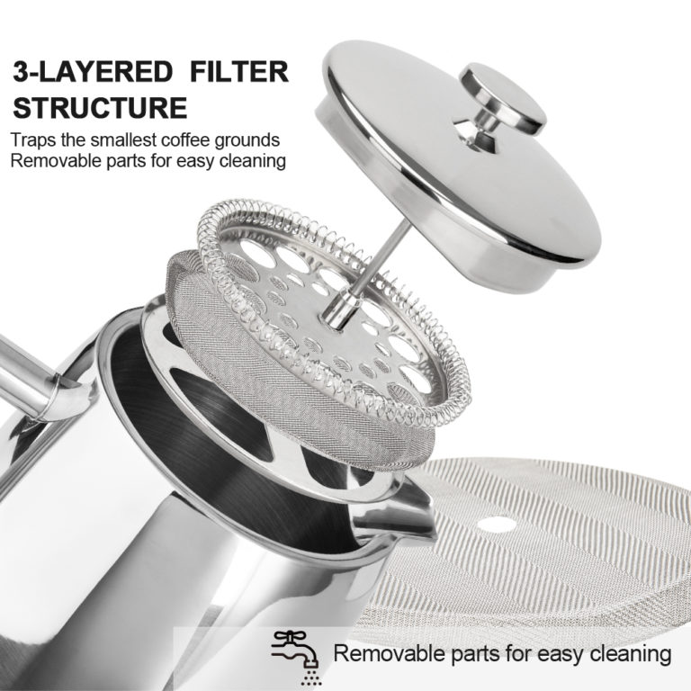 Secura French Press Coffee Maker, 34Ounce, 18/10 Stainless Steel