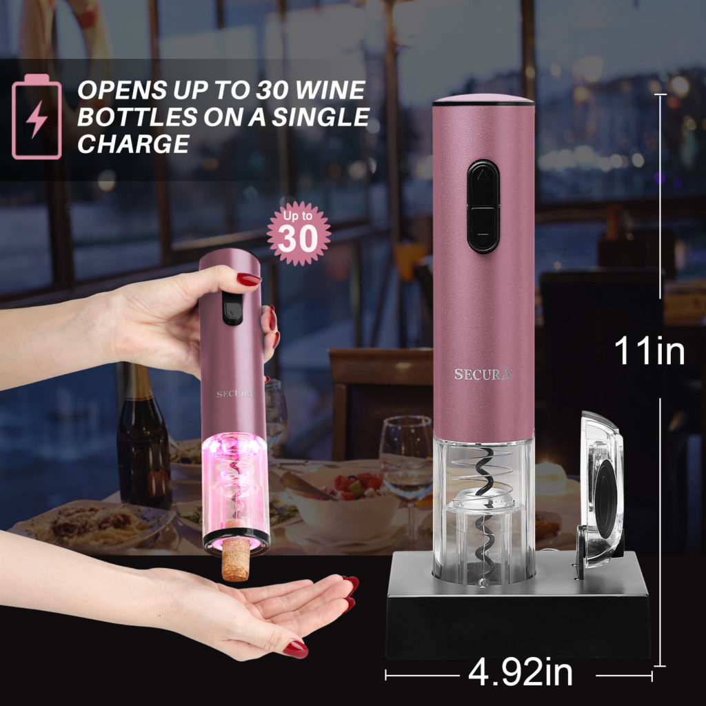 Secura Electric Wine Opener, Automatic Electric Wine Bottle Corkscrew