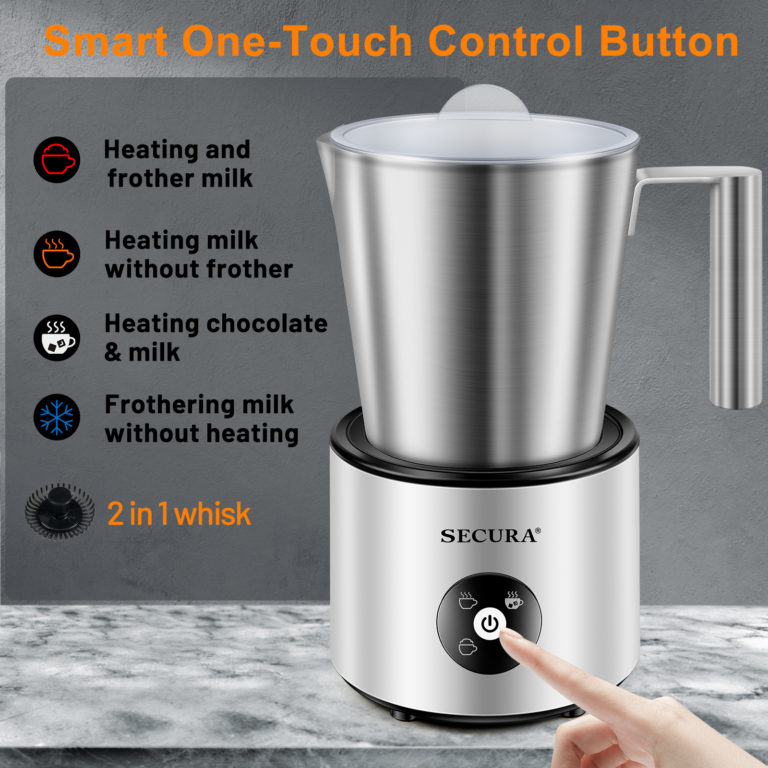 Secura Automatic Milk Frother, 4in1 Electric Milk Steamer, 17oz Detachable Hot/Cold Foam Maker