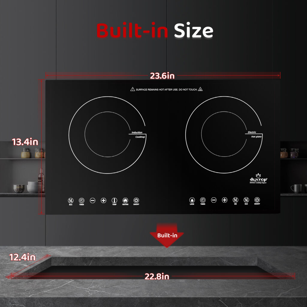 Duxtop Pro 1800W Induction Cooktop 2 Burner, BuiltIn Countertop
