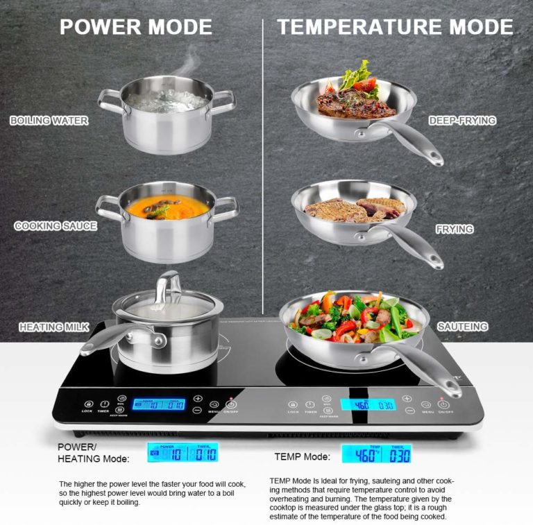 Duxtop 9620LS LCD Portable Double Induction Cooktop 1800W Digital