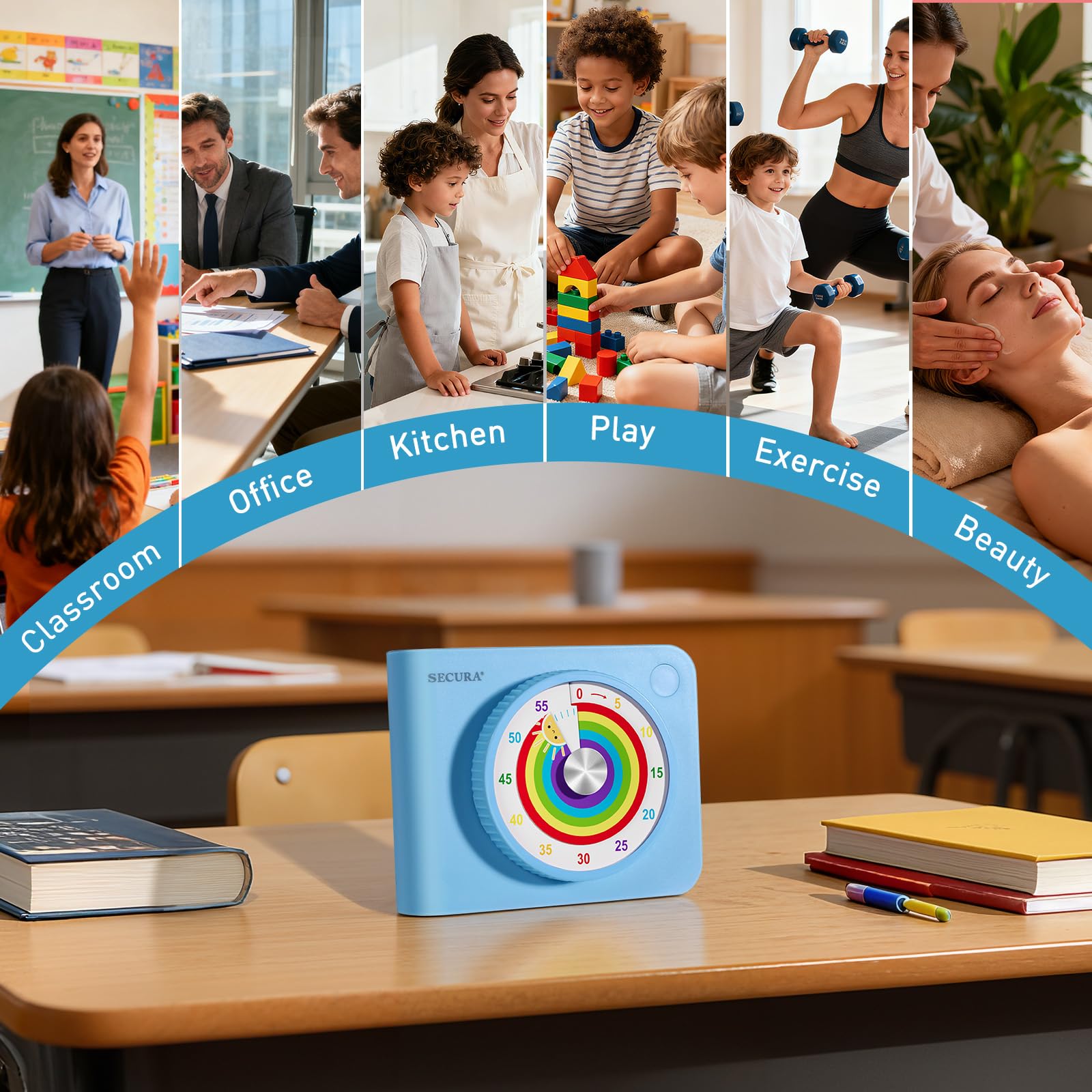Secura 60-Minute Visual Timer for Kids & Adults – Rainbow Classroom ...