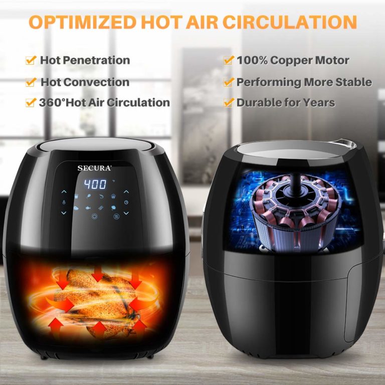 Secura Max 6.3Qt Air Fryer, 1700W Digital Hot Air Fryer 10in1 Oven