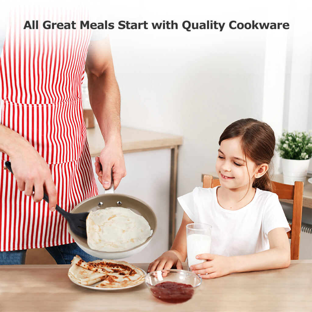 Duxtop 8 inch Ceramic Nonstick Frying Pan, Stainless Steel Induction Stir Fry Pan with Heavy