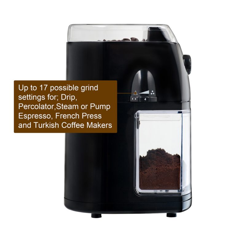 Secura Electric Burr Coffee Grinder Mill, Adjustable Cup Size, 17 Fine