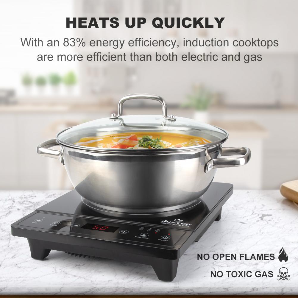 Duxtop Portable Induction Cooktop, Countertop Burner, Induction Burner with  Timer and Sensor Touch, 1800W 8500ST - The Secura
