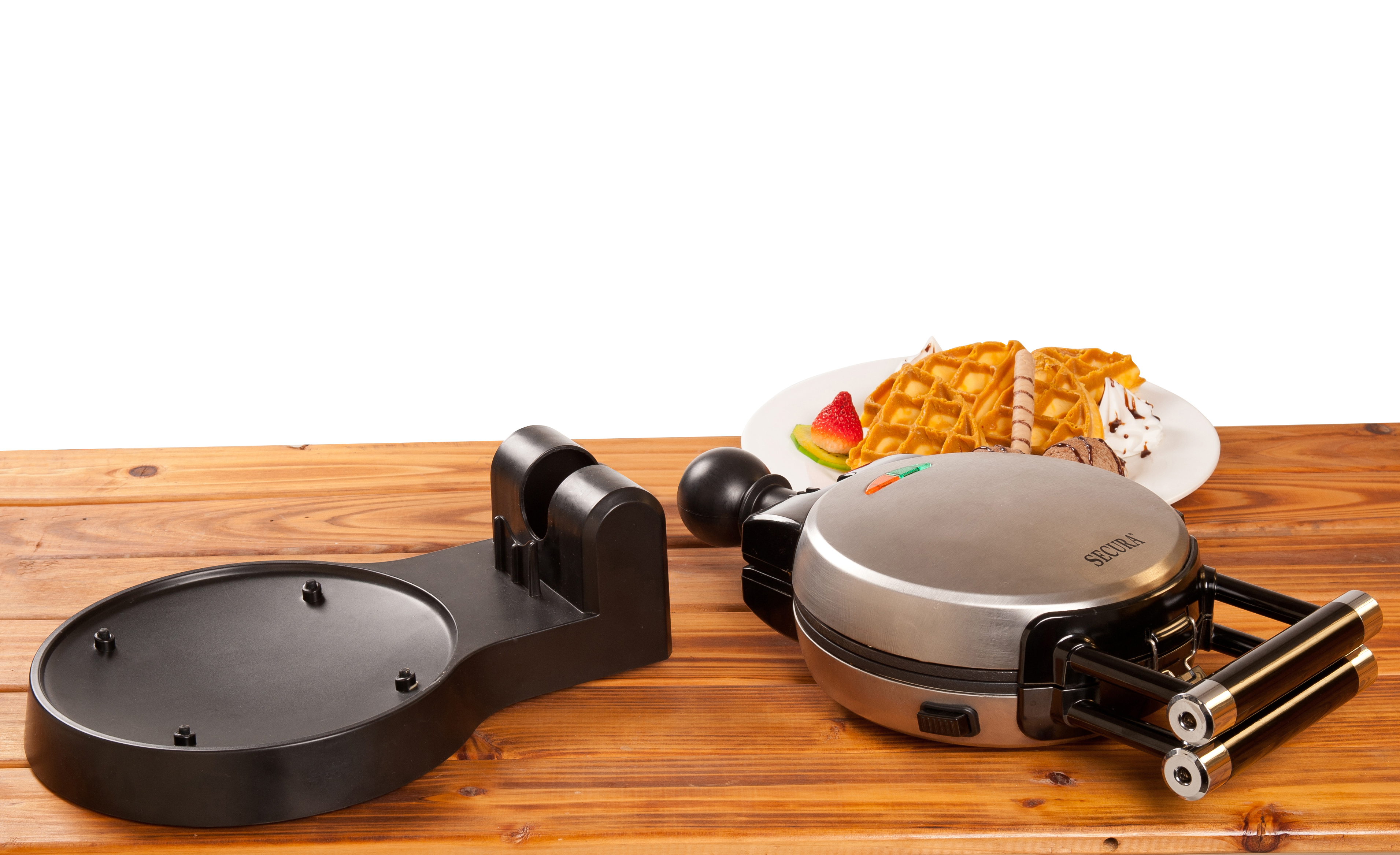 Secura 360 Rotating Belgian Waffle Maker w/ Removable Plates The Secura