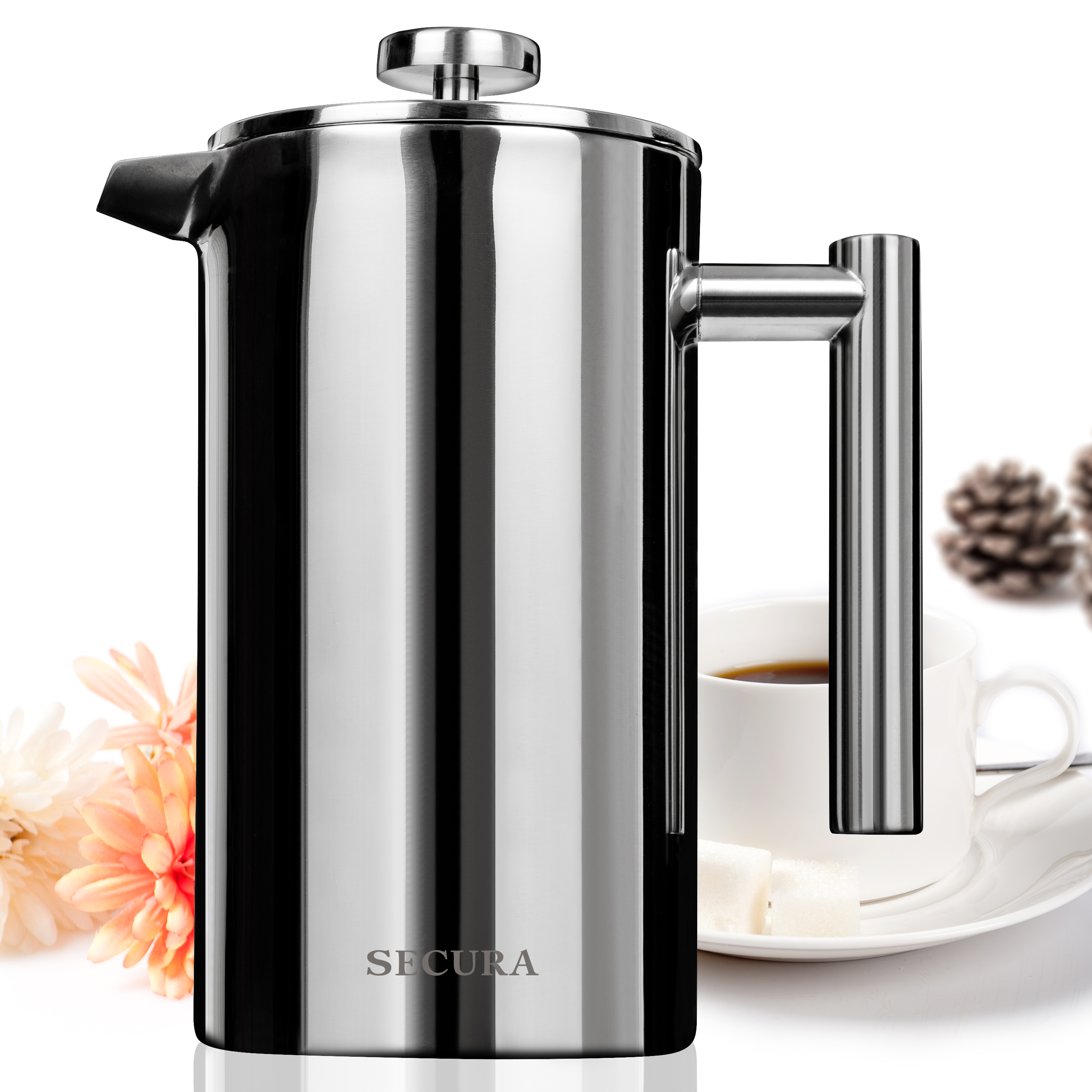 1 Liter SterlingPro Double Wall Stainless Steel French Coffee Press Maker 34 