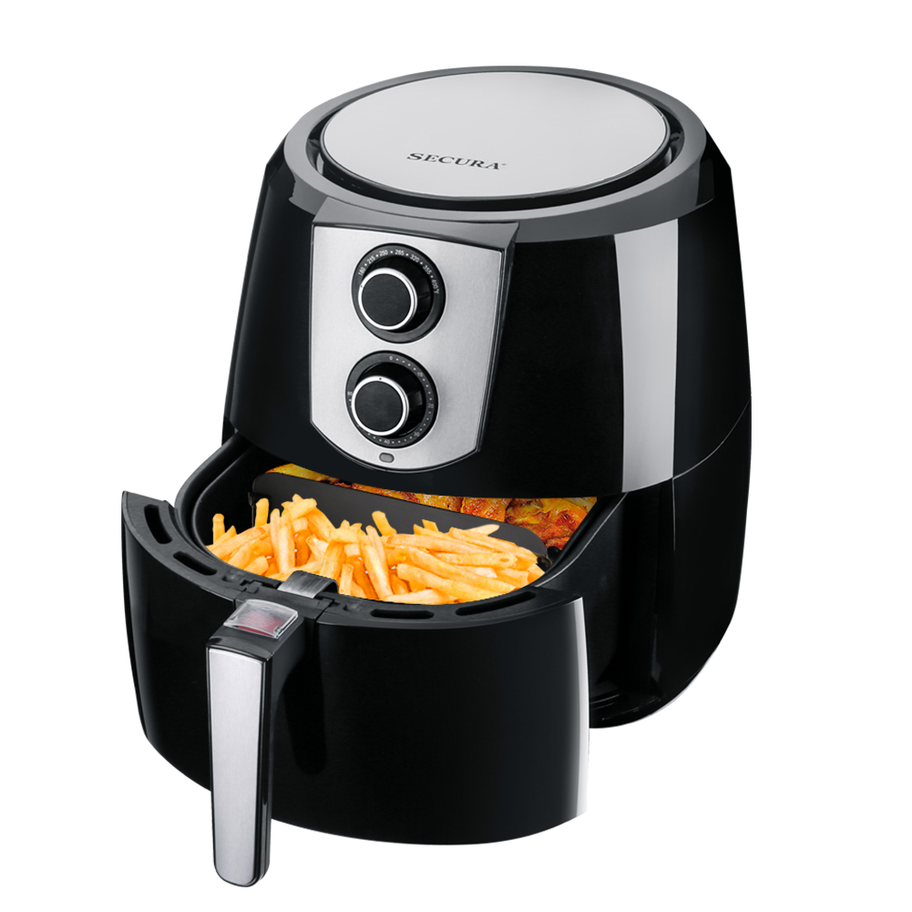 1800 Watts Air Fryer for Healthy Oil Free Cooking 5.5 Quart with Automatic Timer & Temperature Control Secura Electric Hot Air Fryers Extra Large Capacity 5.2 Liter 