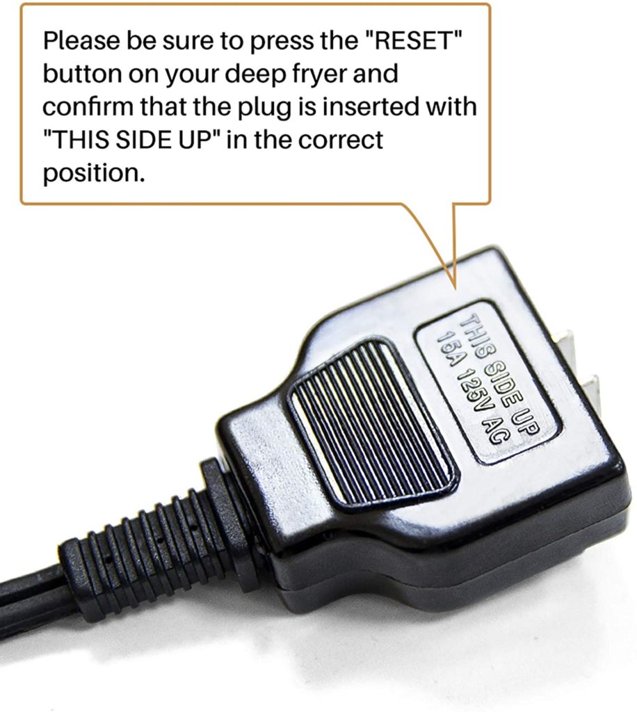 Secura Deep Fryer Power Cord (Only Compatible with Secura L