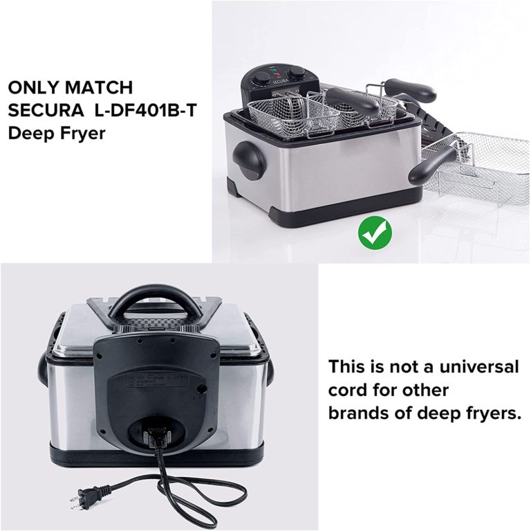 Secura Deep Fryer Power Cord (Only Compatible with Secura L