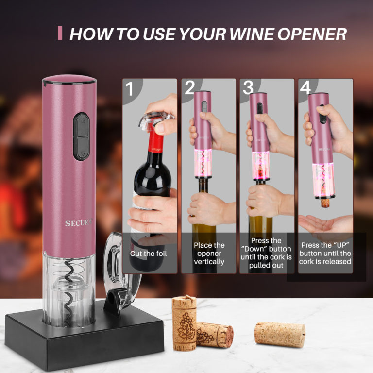 Secura Electric Wine Opener, Automatic Electric Wine Bottle Corkscrew
