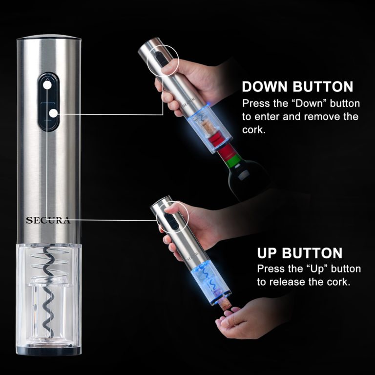 Secura Electric Wine Opener, Automatic Electric Wine Bottle Corkscrew
