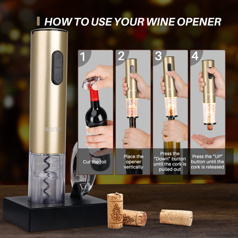 Secura Electric Wine Opener, Automatic Electric Wine Bottle Corkscrew